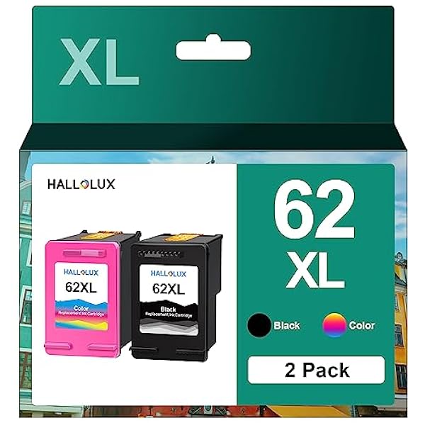 62XL Cartuchos de Tinta Multipack para HP 62 62 XL compatibles para Cartuchos de Impresora HP 62 para Impresora Envy 5540 5544 5545 5548 5640 5646 7640 OfficeJet 200 5740 5742 5744 (Color, Negro)